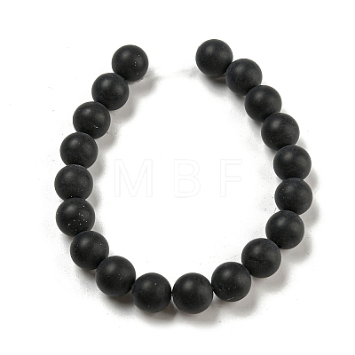 Dyed & Heated Natural Black Agate Beads Strands G-P088-14-10mm-1