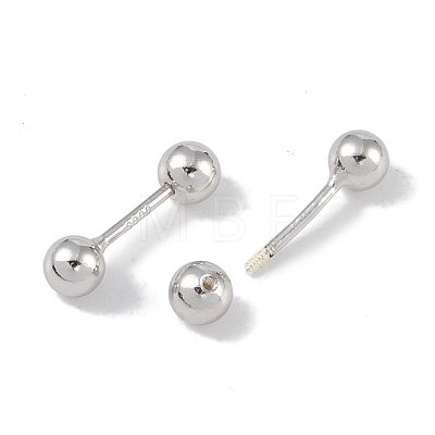 Anti-Tarnish Rhodium Plated 999 Sterling Silver Earlobe Plugs for Women EJEW-S215-26P-1