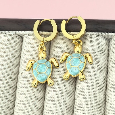 201 Stainless Steel Enamel Hoop Earrings FS-WG6C184-03-1