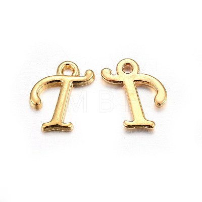 Golden Plated Alloy Letter Pendants PALLOY-J718-01G-T-1