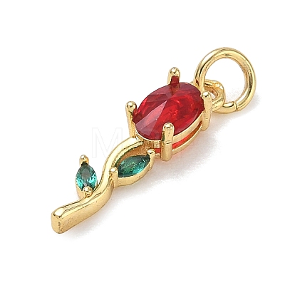 Brass with Rhinestone Pendants KK-CBAD872-01G-12-1