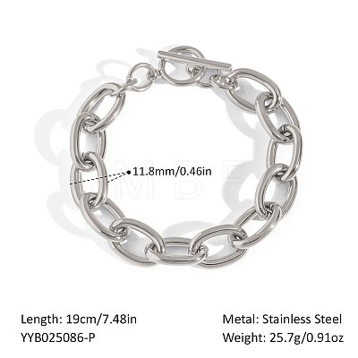 304 Stainless Steel Cable Chain Bracelets for Women LS-HO5603-2-1