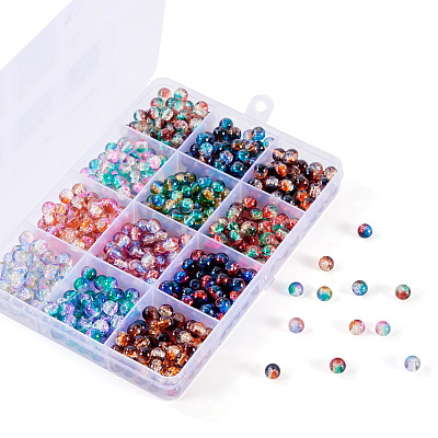12 Colors Crackle Glass Beads CCG-TA0002-05B-1