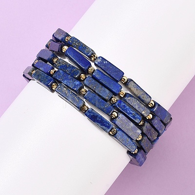 Natural Lapis Lazuli Beads Stretch Bracelets BJEW-F523-04-1