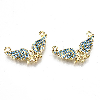 Real 16K Gold Plated Brass Micro Pave Cubic Zirconia Charms KK-S061-80B-G-NR-1
