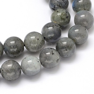 Natural Labradorite Round Bead Strands G-O087-04-8mm-1