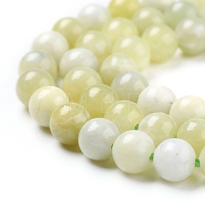 Natural Green Jade Beads Strands G-G844-01-6mm-1