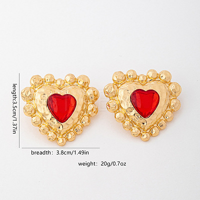Alloy Rhinestone Stud Earrings for Women WG30F2B-01-1