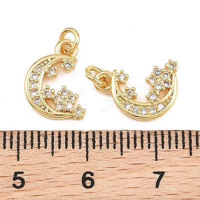 Brass Micro Pave Cubic Zirconia Charms KK-Q085-05E-G-1