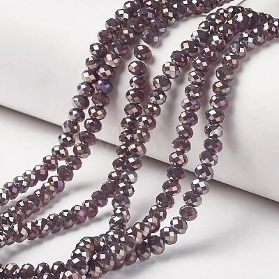 Electroplate Glass Beads Strands EGLA-A034-J6mm-T-1
