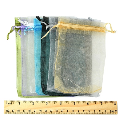 50Pcs Organza Bags Jewellery Storage Pouches Wedding Favour Party Mesh Drawstring Gift OP-FS0001-05B-1