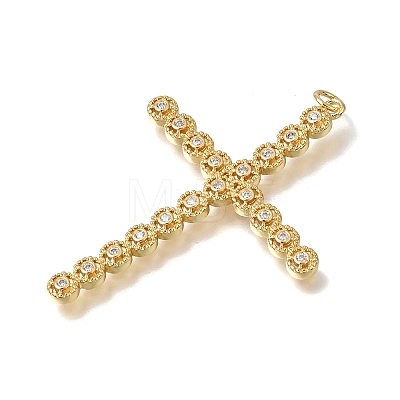 Brass Micro Pave Clear Cubic Zirconia Pendants CU-CBA9883-05I-G-1