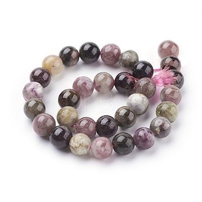 Natural Tourmaline Beads strands G-C076-6mm-10-1
