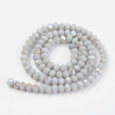 Electroplate Opaque Solid Color Glass Beads Strands EGLA-A034-P2mm-L16-1