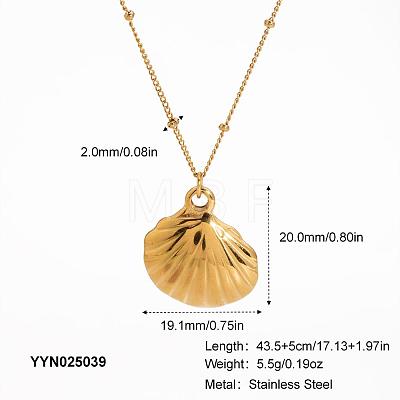 Summer Shell Shape Stainless Steel Pendant Necklaces ME5016-2-1