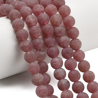 Natural Strawberry Quartz Beads Strands G-P626-8mm-04-1