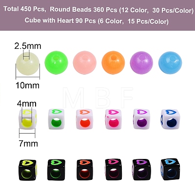 450pcs 18 Colors Opaque Acrylic European Beads sgMACR-SZ0001-17-1