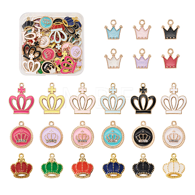 48Pcs 24 Colors Alloy Enamel Charms ENAM-TA0001-23-1