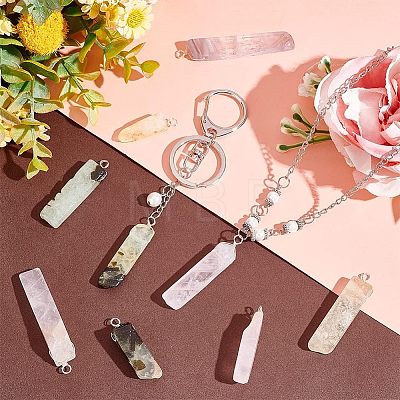 20Pcs Natural Mixed Quartz Pendants FIND-HY0001-27-1