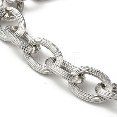 201 Stainless Steel Cable Chain Bracelets STAS-Z056-10P-1