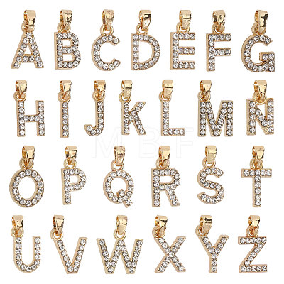 26Pcs Alloy with Crystal Rhinestone Charms PALLOY-CA00042-1