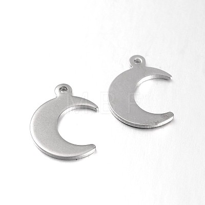 Tarnish Resistant Moon 304 Stainless Steel Pendants STAS-N059-16-1