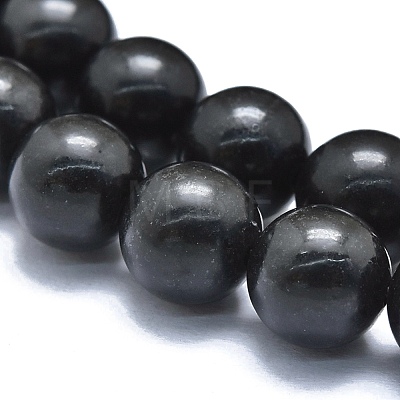 Natural Shungite Beads Strands G-M353-A04-10mm-1
