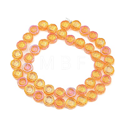 Full Rainbow Plated Electroplate Glass Transparent Beads Strands X-EGLA-G037-10A-FR02-1