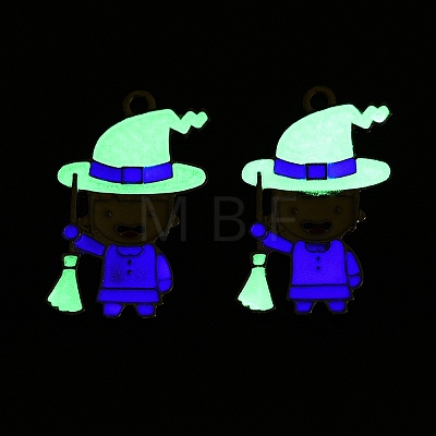 Halloween Theme Rack Plating Luminous Alloy Enamel Pendants ENAM-N056-234P-1