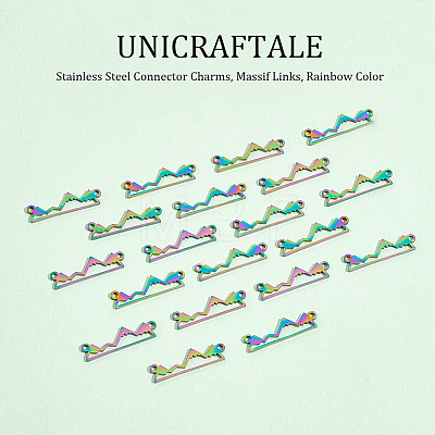 Unicraftale 20Pcs 201 Stainless Steel Connector Charms STAS-UN0044-62-1