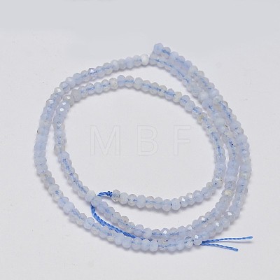 Faceted Rondelle Natural Blue Lace Agate Beads Strands G-F289-04-1