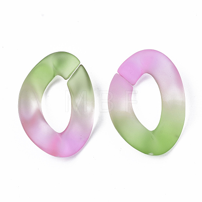 Spray Painted Two Tone Transparent Acrylic Linking Rings OACR-S036-001B-N-1