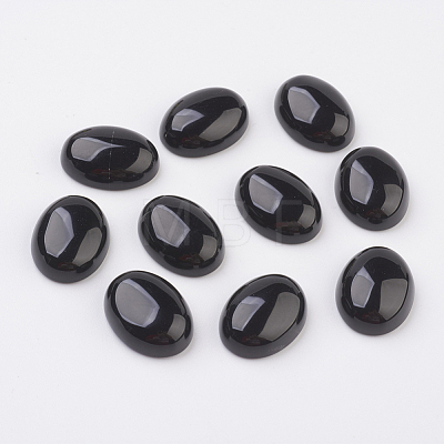 Natural Obsidian Flat Back Cabochons X-G-G741-30x40mm-20-1