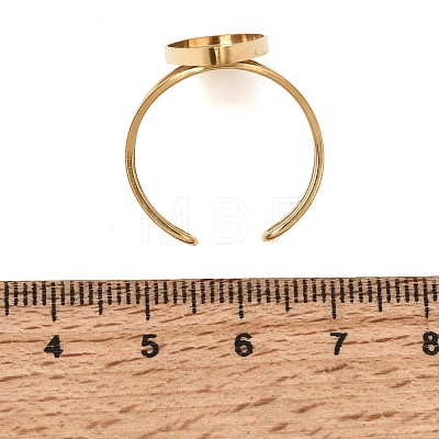 Teardrop 304 Stainless Steel Open Cuff Bangle Makings with Bezel Tray SA-CBABF3F-02G-07-1