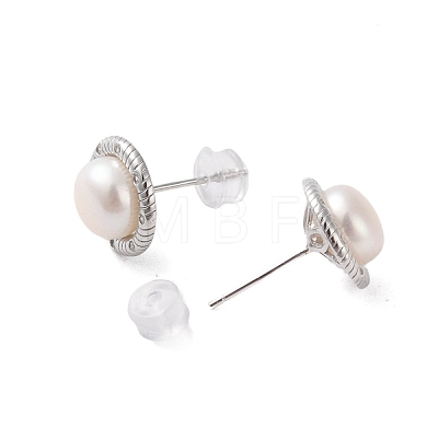 925 Sterling Silver Studs Earring EJEW-H002-12P-1