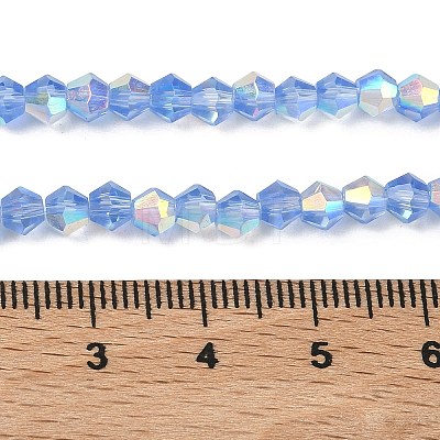 Electroplate Transparent Glass Beads Strands EGLA-K015-18X-1