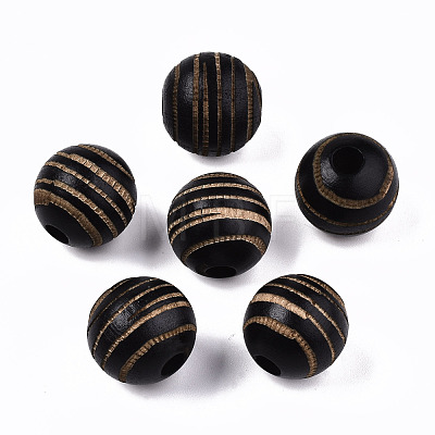 Painted Natural Wood Beads WOOD-T021-54B-M-1