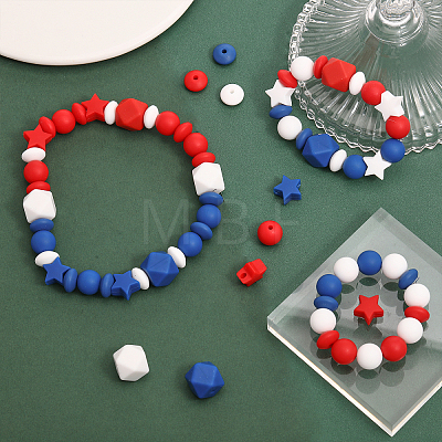 SUPERFINDINGS 12 style Food Grade Eco-Friendly Silicone Beads SIL-FH0001-03-1