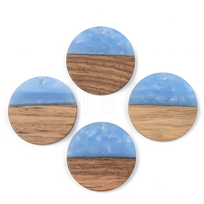 Resin & Walnut Wood Pendants RESI-S389-025A-1