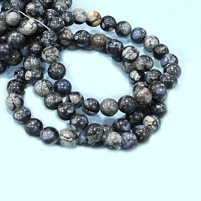 Natural Glaucophane Stretch Beaded Bracelets G-A185-01W-1