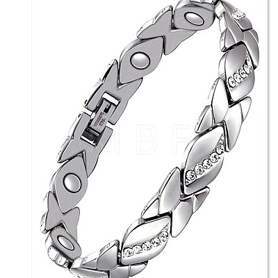 Alloy with Crystal Rhinestone Link Chain Bracelets FS-WG03E93-03-1