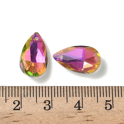Faceted Teardrop Glass Pendants GLAA-O008-A31-1