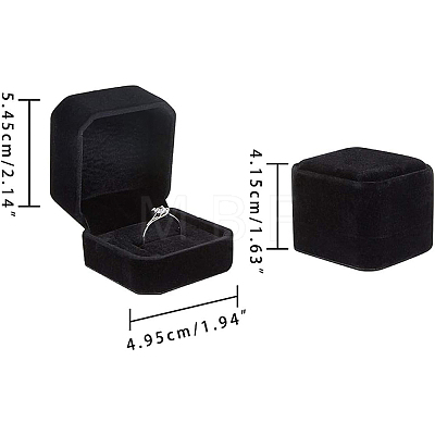 Square Velvet Ring Boxes VBOX-WH0002-01C-1