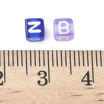 Spray Paint Transparent Acrylic Beads OACR-D314-05-1