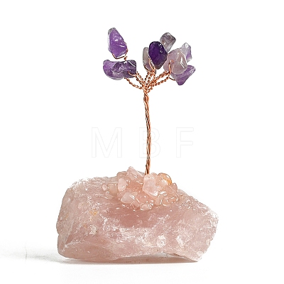 Natural Amethyst Chips Tree Display Decorations PW-WGA0360-07-1