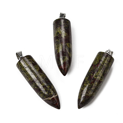 Natural Dragon Blood Pointed Pendants G-F820-12Q-1