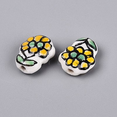 Handmade Porcelain Ceramic Beads PORC-Q005-08A-1