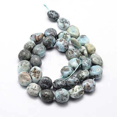 Natural Larimar Chip Beads Strands X-G-E271-128-1