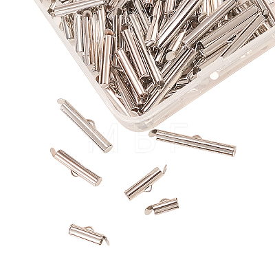 120Pcs 6 Styles Iron Slide On End Clasp Tubes IFIN-CJ0001-47-1