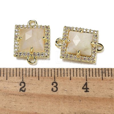 Natural Moonstone Faceted Square Links G-I375-03G-01-1